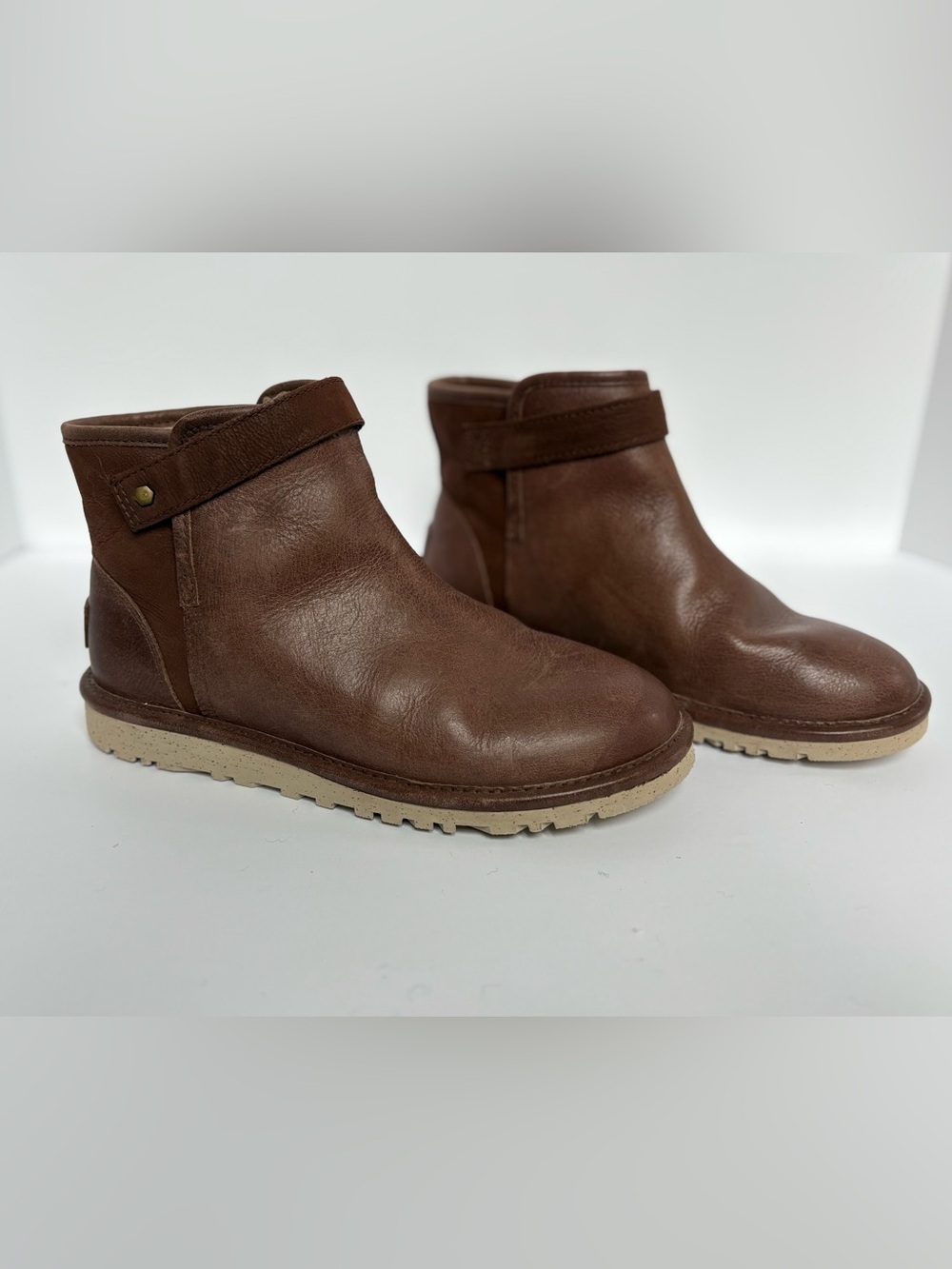 UGG Woman’s Rella Leather Boots - Distressed Brown Leather
